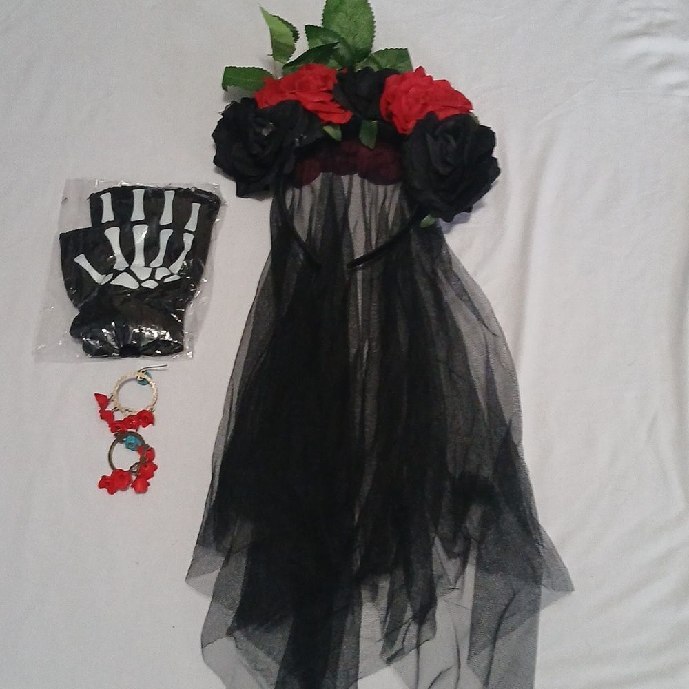 Halloween Headband Day of The Dead Headpiece Flower Hairband Party Festival NEW